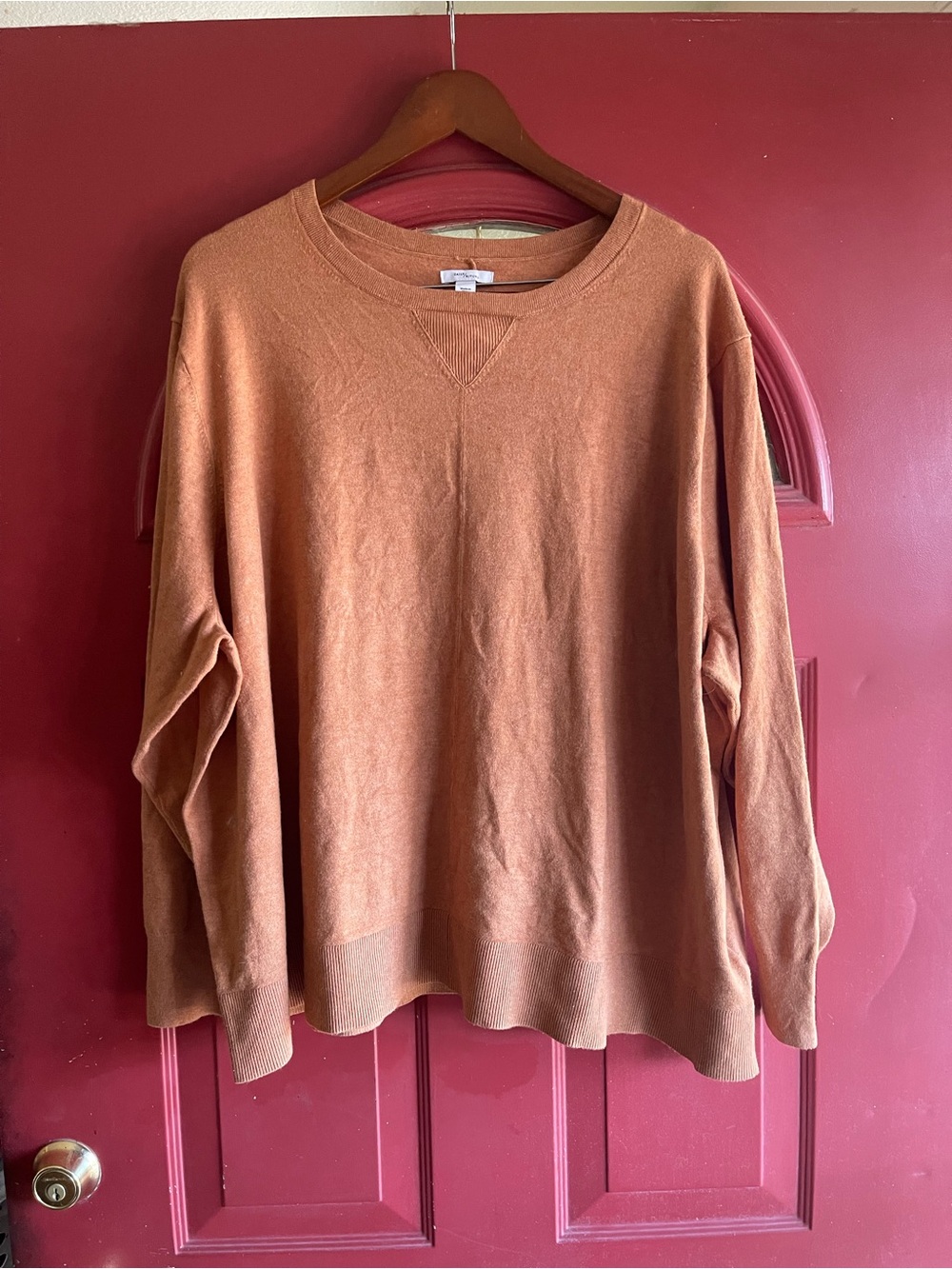 Daily Ritual Women's Scoop Neck Sweater - Rust Brown